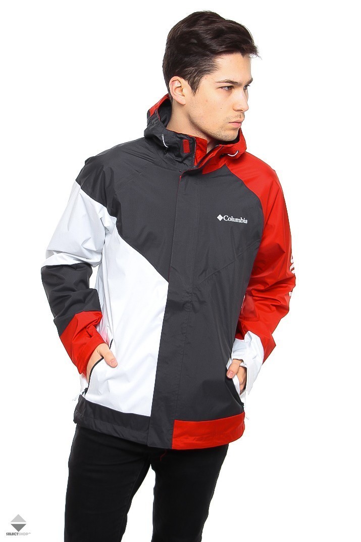 red and black columbia jacket