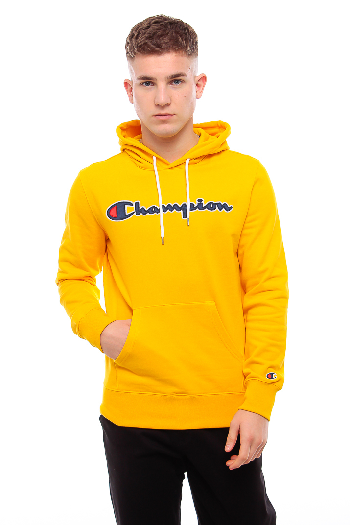 champion script hoodie yellow