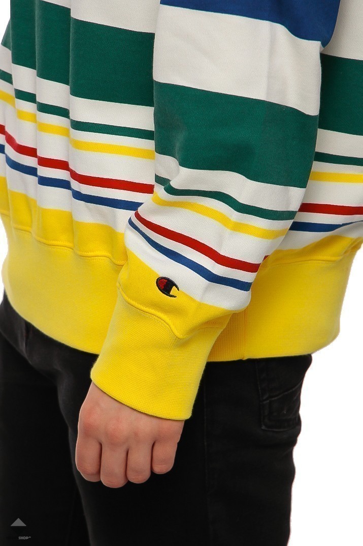 champion striped crewneck