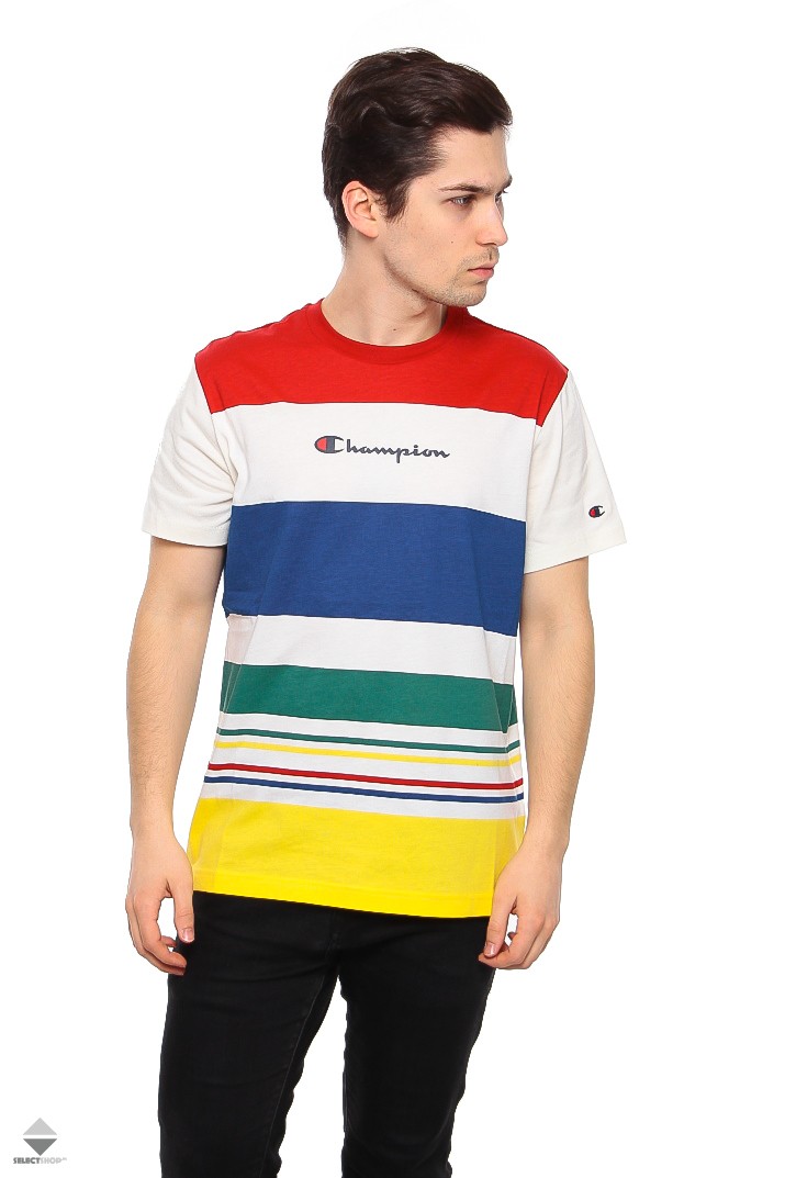 champion stripe crew sweatshirt