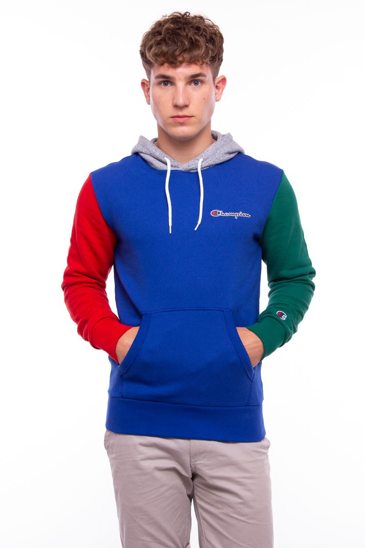blue green champion hoodie