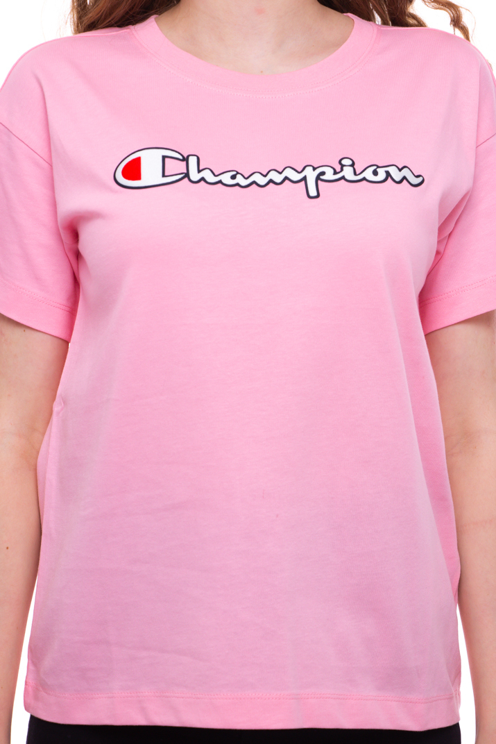 Champion Vintage Script Logo Women's T-shirt Pink 112650 PS024