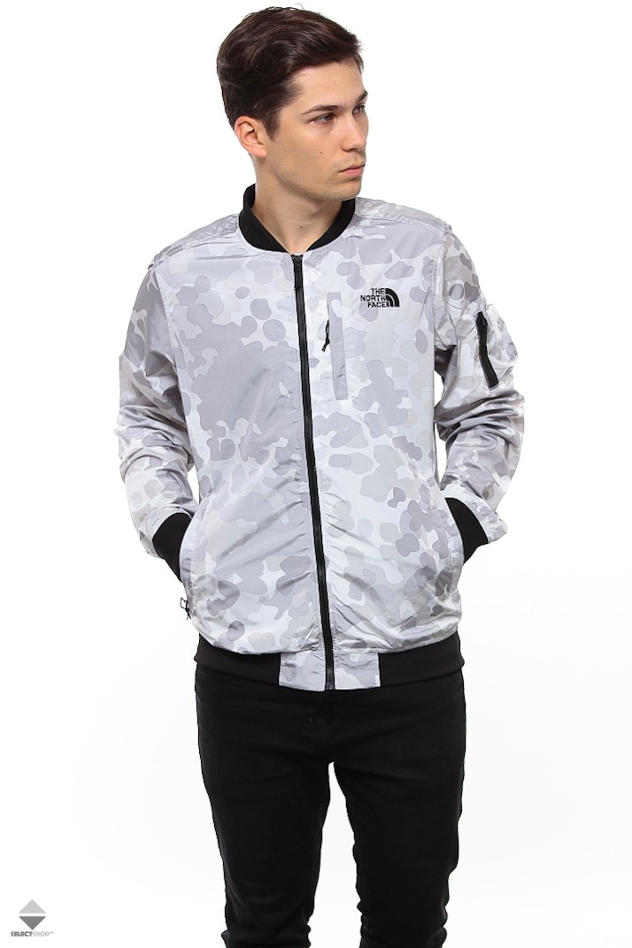 The North Face Meaford Bomber Jacket Grey Camo T93bqg5xq