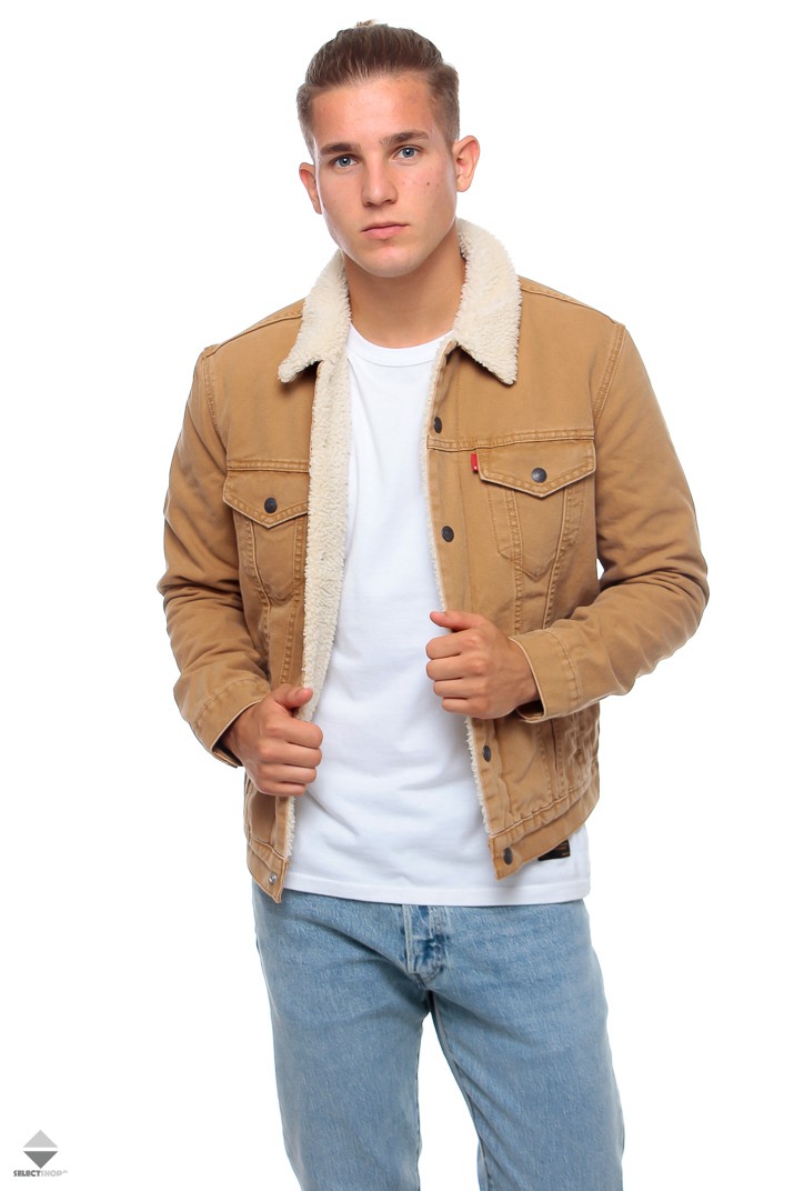 levi's sherpa trucker jacket brown