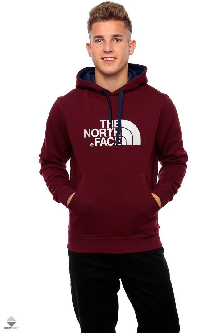 north face drew peak hoodie red