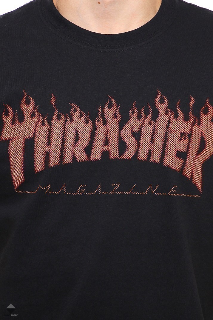 Thrasher Flame Halftone T Shirt Black