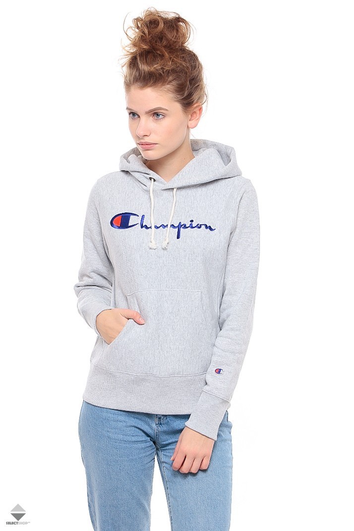 champion script logo hoodie women's