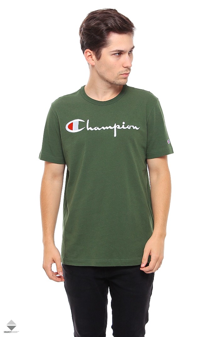 Script Logo T-shirt 210972 GS536 Dark Green