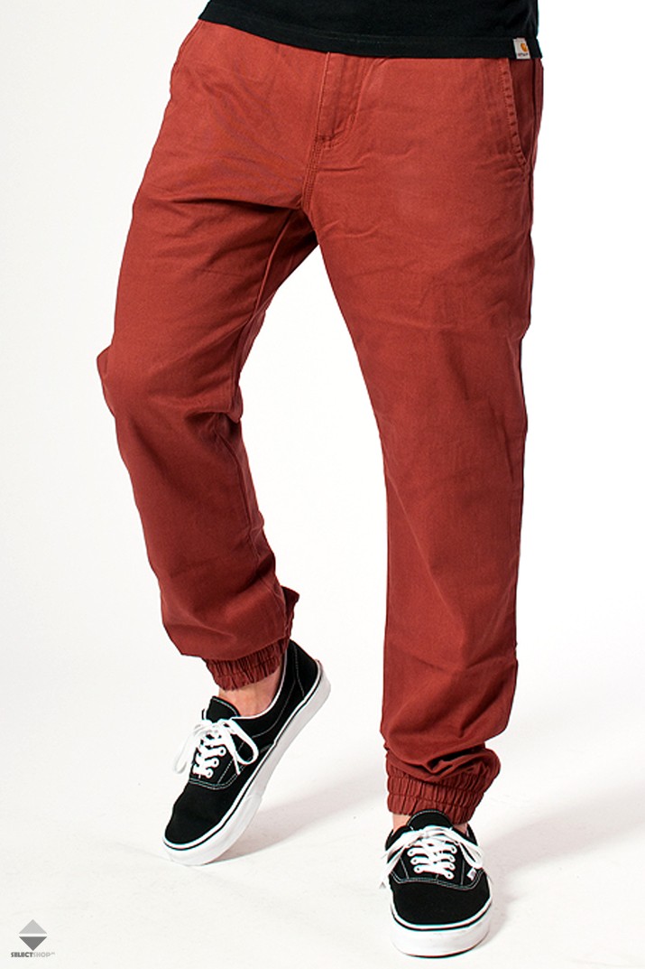 joggers with red vans