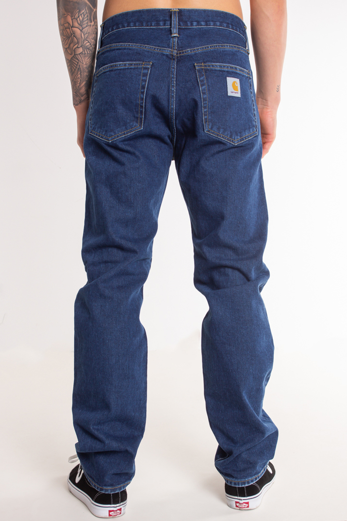 Carhartt WIP Pontiac Relaxed Straight Fit Pants Washed Blue n I027231-0106
